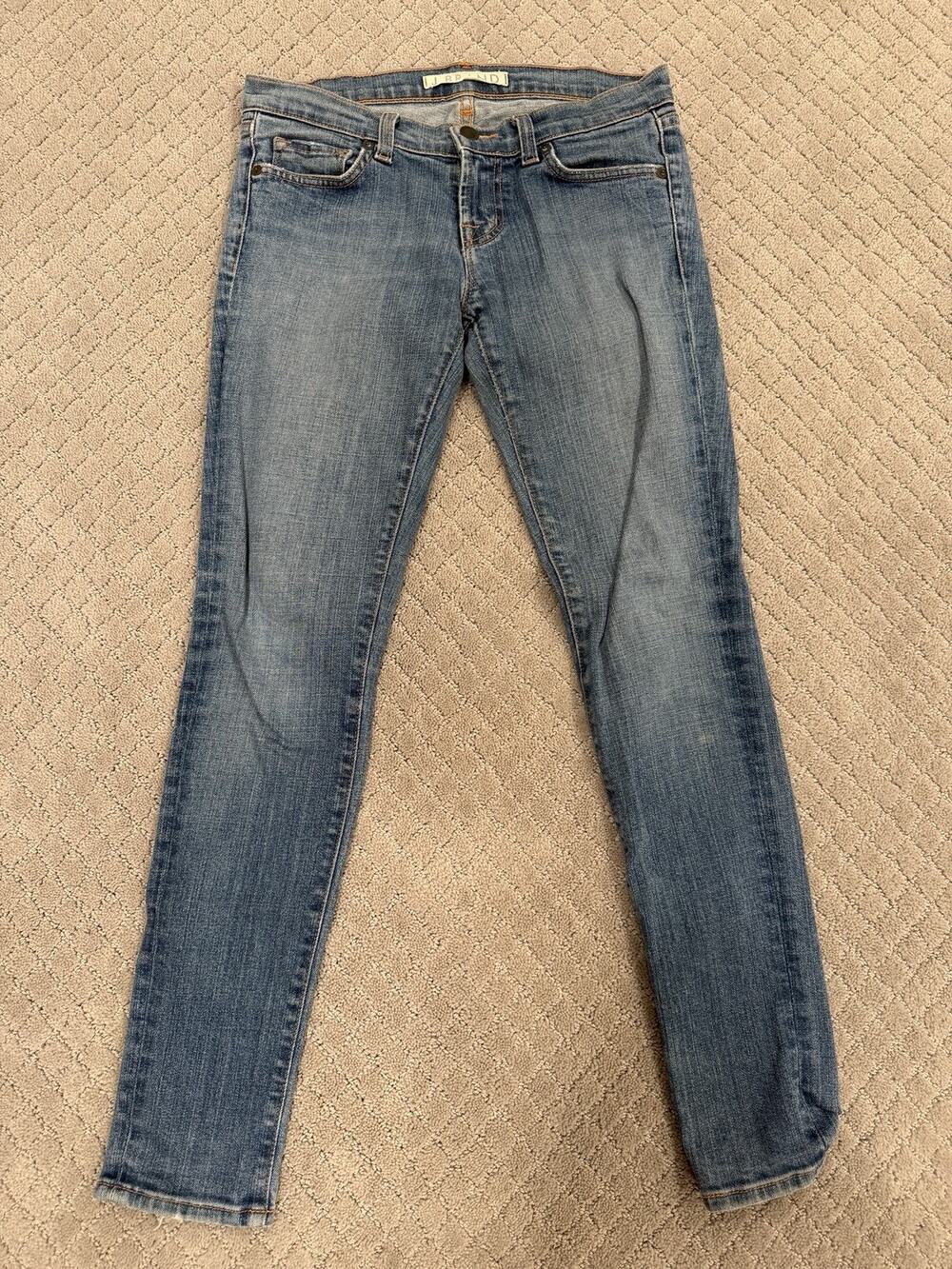 J Brand Women’s Skinny Jeans Size 25 Light Wash Stretch Denim Mid Rise USA Made
